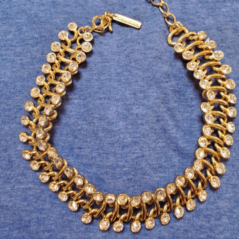 Oscar de la Renta rhine rhinestone choker - Picture 2 of 7